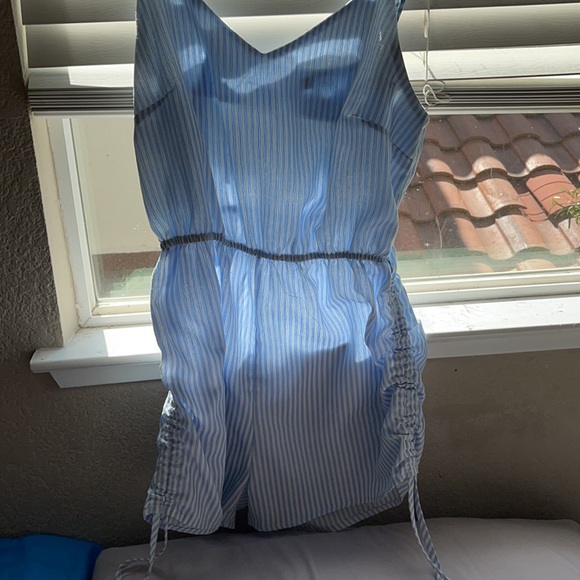 White and Blue Stripes Romper - Picture 7 of 7
